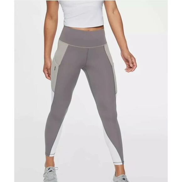 Athleta Gray Color Block Up For Anything 7/8 Leggings Sz S - Picture 1 of 12